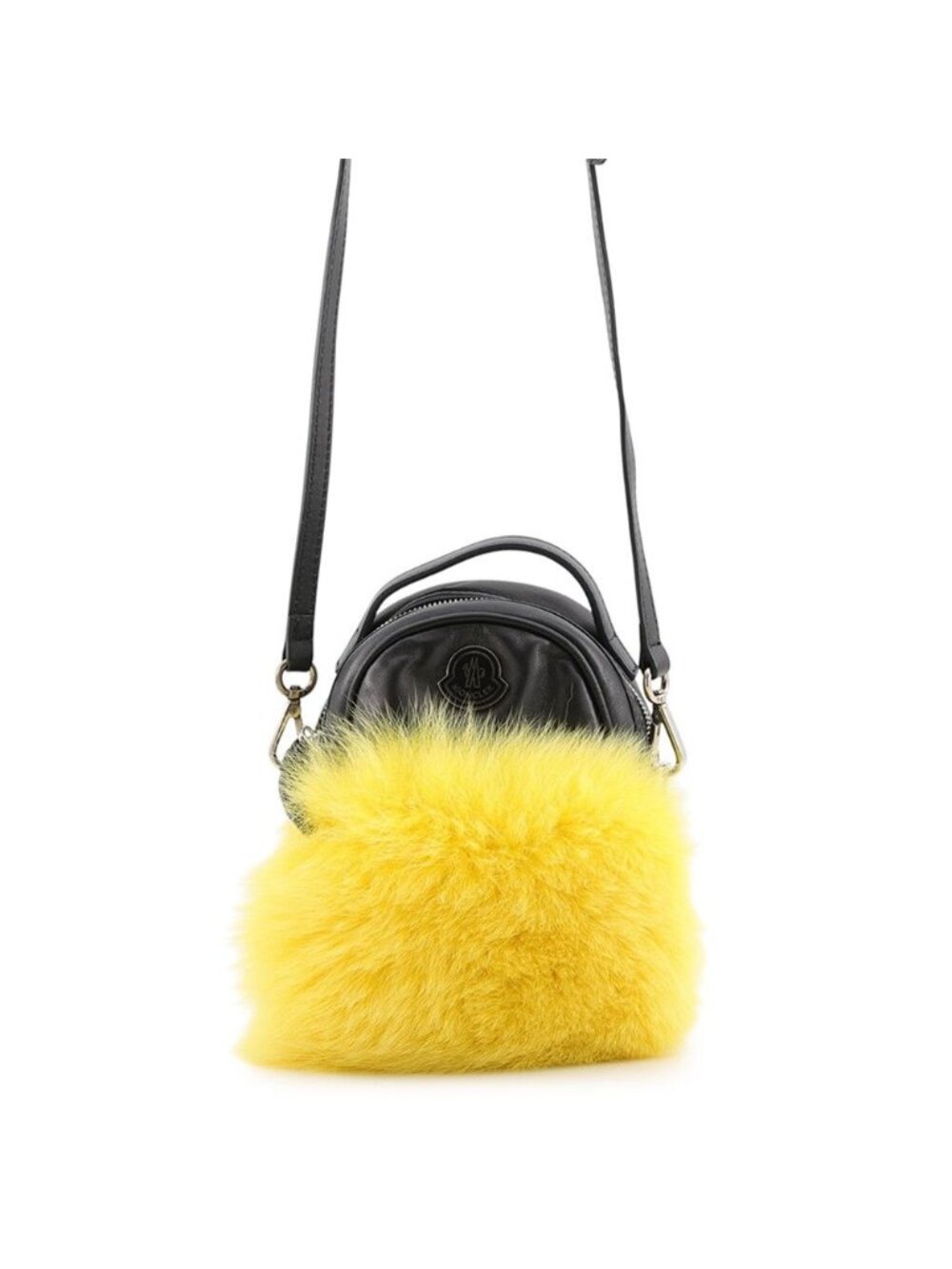 Moncler Shoulder Bag Georgine Small Leather Fur Black